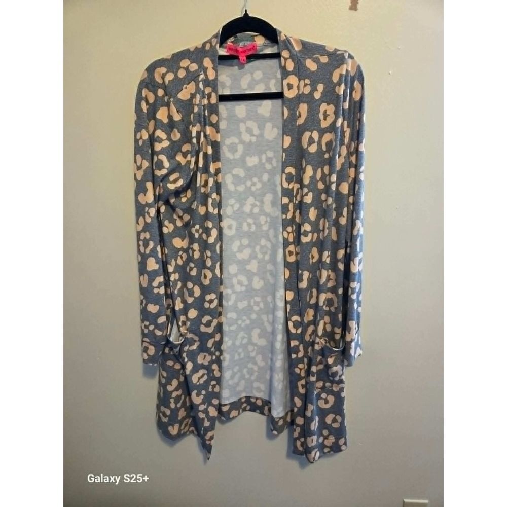 Simply Southern Women's Blue and Pink Cardigan